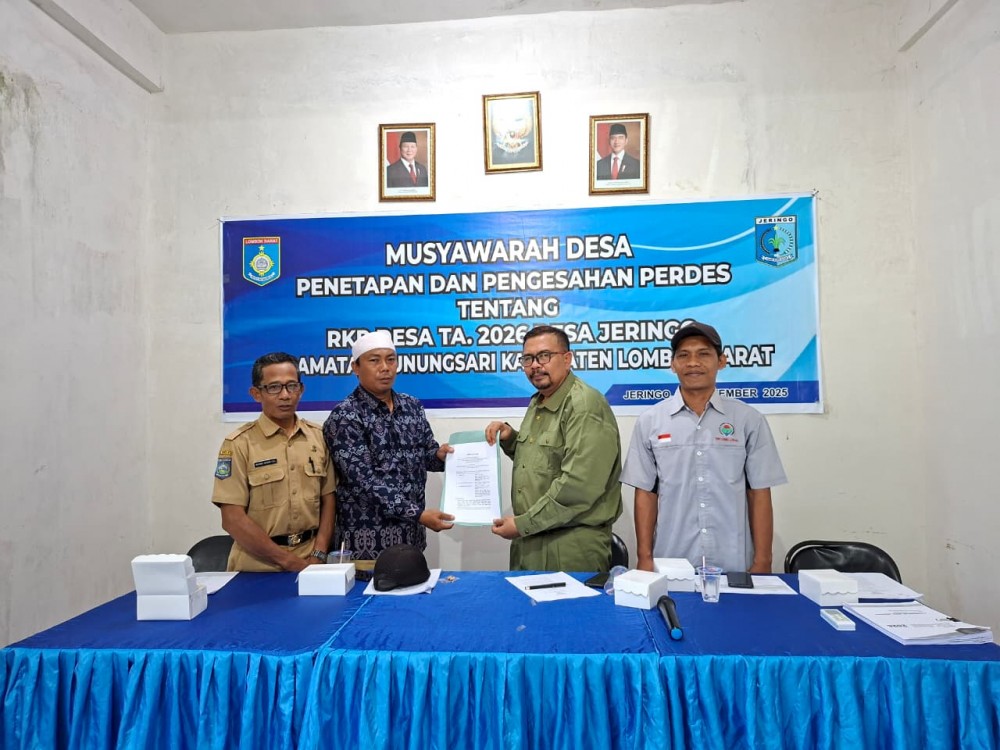 Penetapan RKP Desa 2026 : Wujud Sinergi Pemerintah Desa dan BPD Jeringo dalam Merencanakan Pembangunan yang Berbasis pada Kebutuhan Masyarakat 